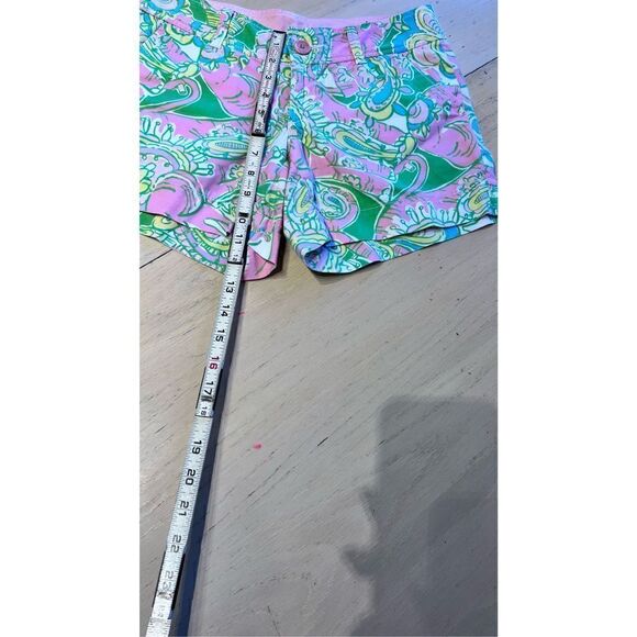 LILLY PULITZER CALLAHAN SHORTS PINK GREEN ELEPHANT CHIN CHIN WOMENS SZ 0 - Picture 4 of 9